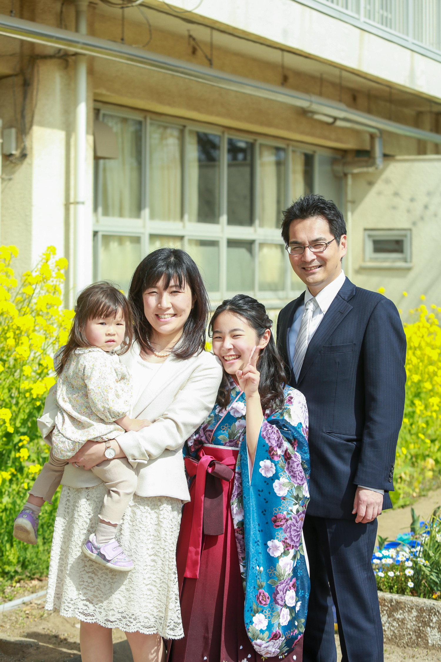 卒業写真　袴　家族